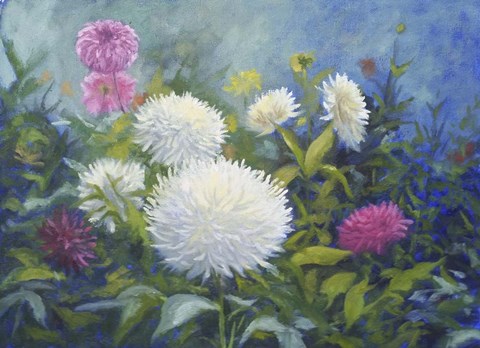 Framed White &amp; Pink Blooms Print