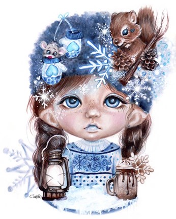 Framed Snowy Saraphina -  Winter MunchkinZ Elf Print