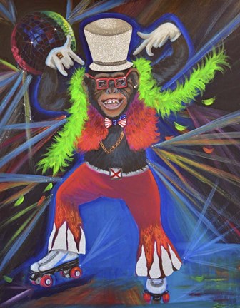 Framed Funky Pinky Monkey Print