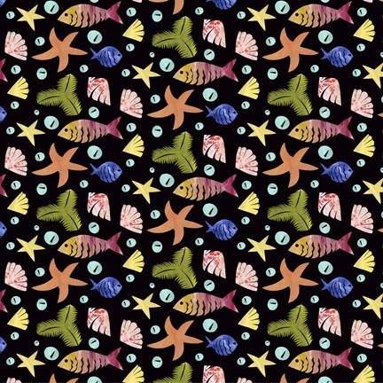 Framed Coastal Pattern 3 Print