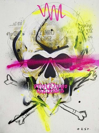 Framed Skull 3 Print