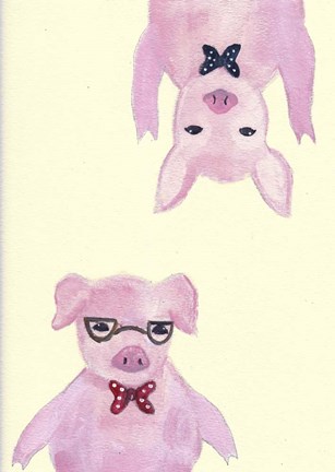 Framed Hipster Pigs Print