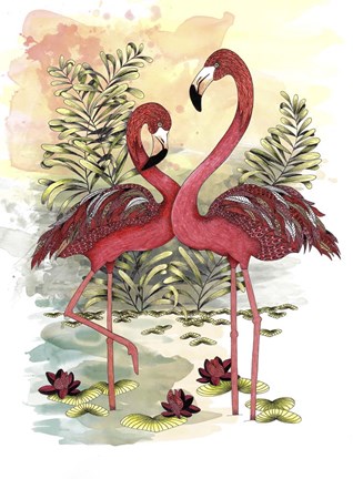 Framed Flamingo Dance Print