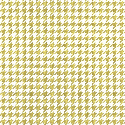 Framed Gold Houndstooth On White Print