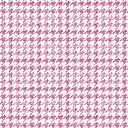 Framed Pink Watercolor Houndstooth Print