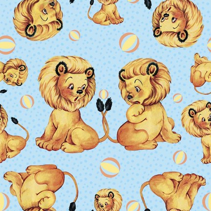 Framed Cute Baby Lion Pattern Print