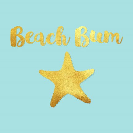 Framed Ocean Blue Beach Bum Print