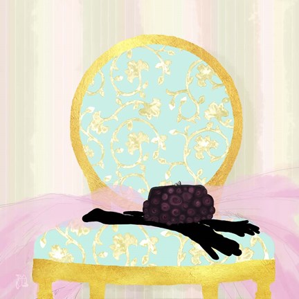 Framed Evening Out In Gold I Print