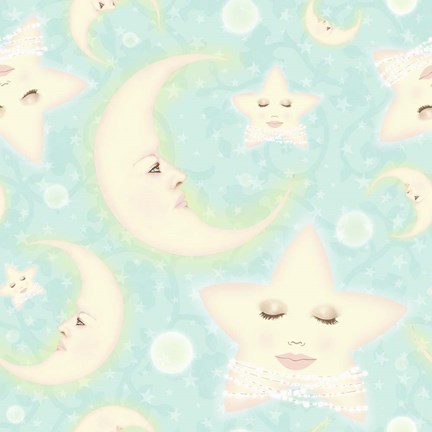 Framed Dreaming Of The Moon and North Star pattern copy Print