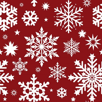 Framed Snowflake Pattern Print