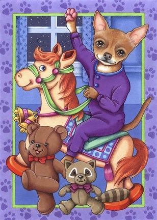 Framed Chihuahua Toys Print