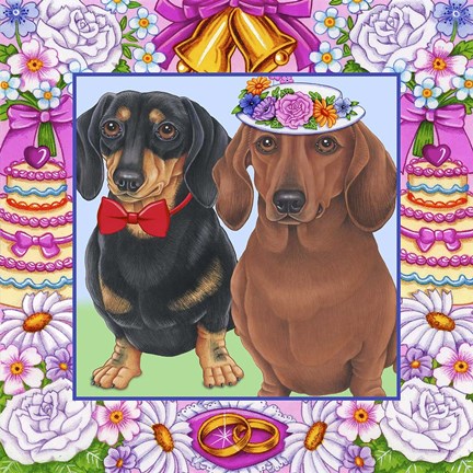 Framed Wedding Dachsunds Print