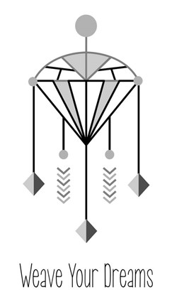 Framed Weave Your Dreams White Print