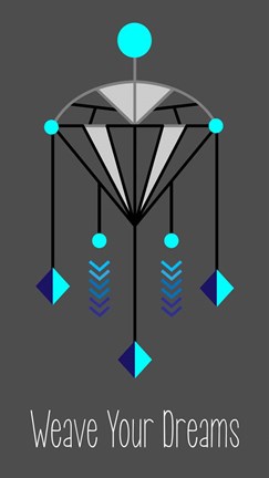 Framed Weave Your Dreams Gray Print