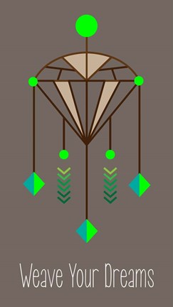 Framed Weave Your Dreams Brown Print