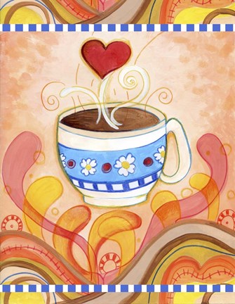 Framed Cup Of Love Print