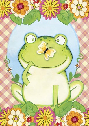 Framed Butterfly Frog Print