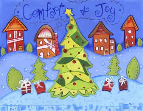 Framed Christmas Village Print