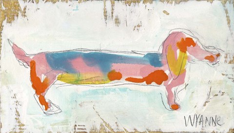 Framed Doxie on Reclaimed Wood Print