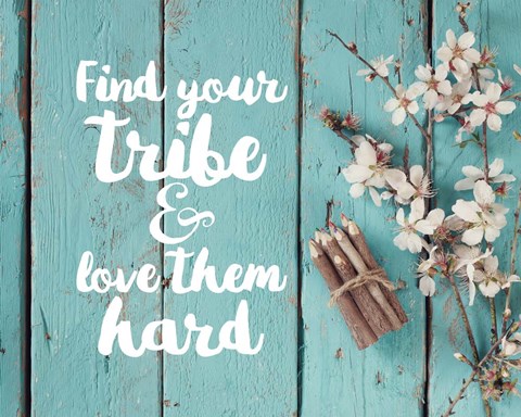 Framed Find Your Tribe - Flowers and Pencils Print