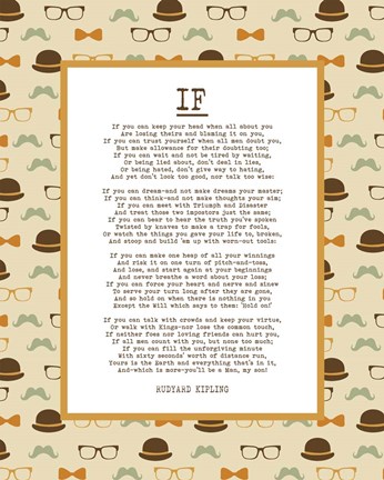 Framed If by Rudyard Kipling - Retro Orange Print