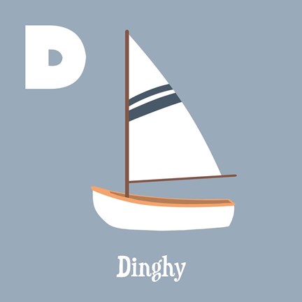 Framed Transportation Alphabet - D is for Dinghy Print