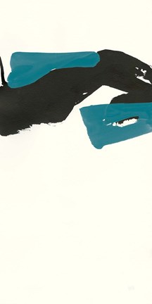 Framed Minimal Panel I Teal Print