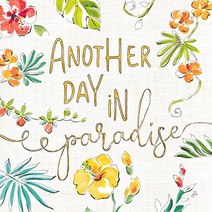 Framed Tropical Oasis VII White Print