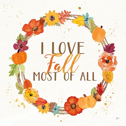 Framed Harvest Wishes I Print