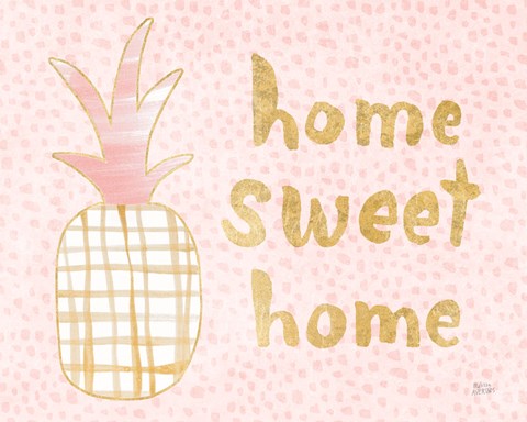 Framed Pineapple Blush I Print