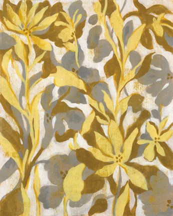 Framed Painted Tropical Screen I Print