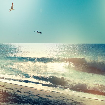 Framed Coastline Waves no Word Print