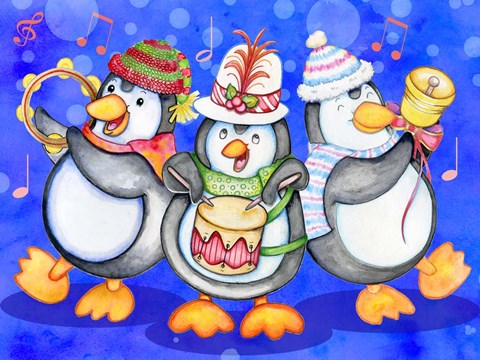 Framed Penguin Percussion Print