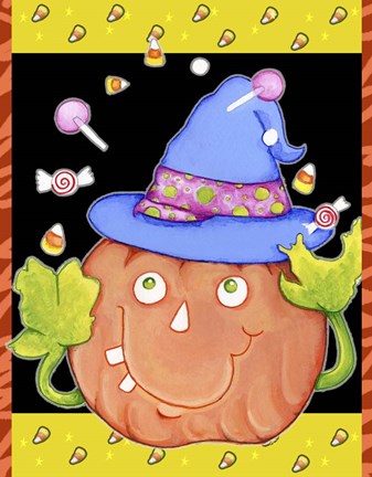 Framed Juggling Pumpkin Print