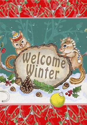 Framed Woodland Winter Welcome Print