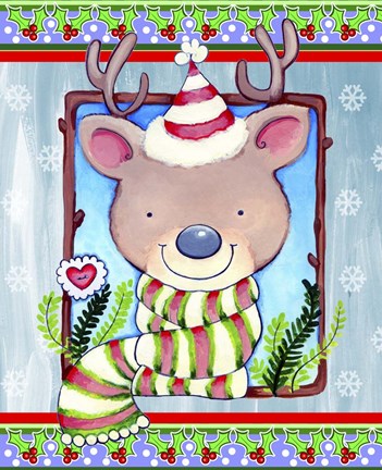 Framed Reindeer Wood Print