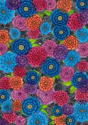 Framed August Bouquet Print