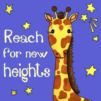 Framed New Heights Giraffe Print