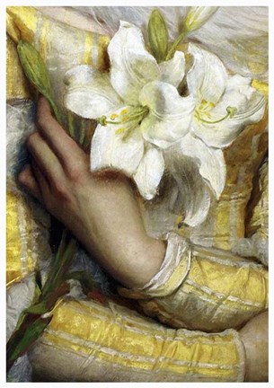 Framed Lilies detail Gustav Pope 1895 Print