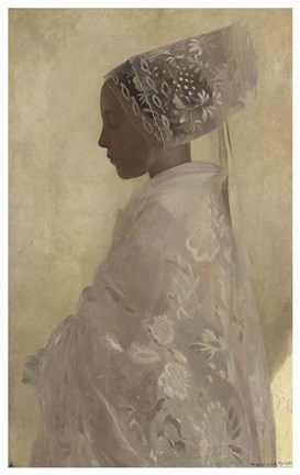 Framed Maiden In Contemplation, Gaston La Tour, 1893 Print
