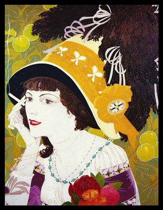 Framed De Feure Smoking Woman III Print