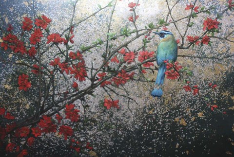 Framed Blue Amongst the Red Print