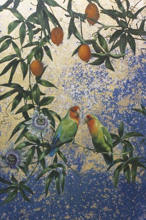 Framed Lovebirds 1 Print