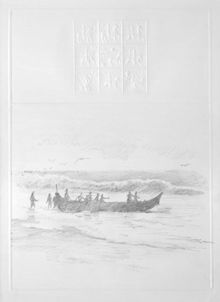 Framed Beach Sketch Print