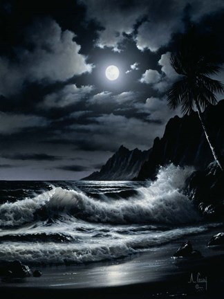 Framed Pounding Waves Print