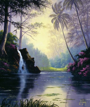 Framed Tranquil Lake Print