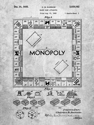 Framed Board Game Apparatus Patent Print