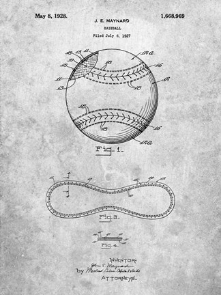 Framed Baseball Patent Print