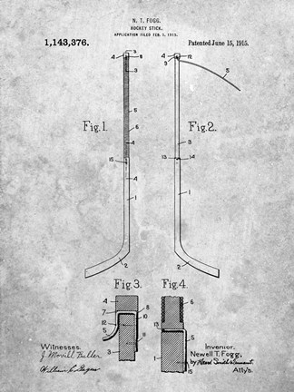 Framed Hockey Stick Patent Print