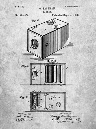 Framed Eastman Camera Patent Print